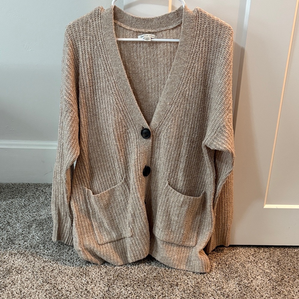 American Eagle Outfitters Tan Cardigan Sweater